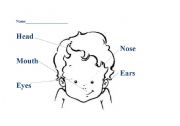 English Worksheet: The parts of the face
