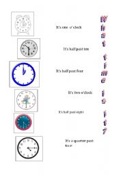 English worksheet: What time is it?