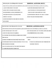 English Worksheet: hotel  Acting out cards