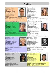 English Worksheet: Profiles