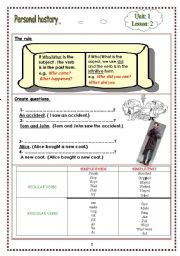 English worksheet: unit one