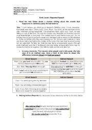 English Worksheet: Reported Speech - Exercises