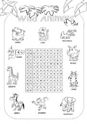 English Worksheet: Wild Animals