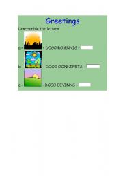 English Worksheet: Greetings