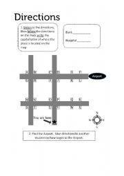 English Worksheet: Directions Worksheet