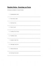 English Worksheet: Passive Voice