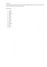 English Worksheet: Vocabulary crossword