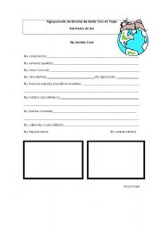 English worksheet: identity card