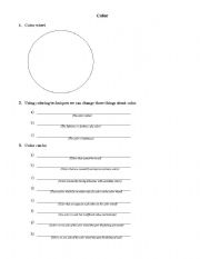 English Worksheet: Color Worksheet