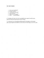 English Worksheet: My best friend