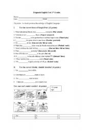 English worksheet: Diagnosis test or exercises.