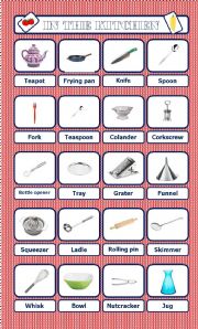 English Worksheet: In the kitchen