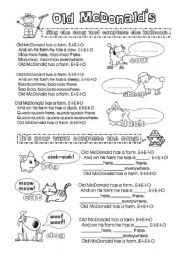 English Worksheet: Old McDonalds farm