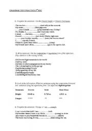 English Worksheet: Grammar test Eso 3