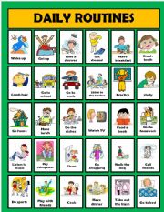 English Worksheet: Daily routine activities (editable)