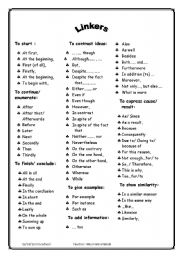 English Worksheet: linkers