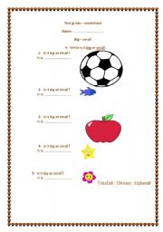 English Worksheet: big-small worksheet