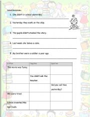 English worksheet: easy past tense quiz