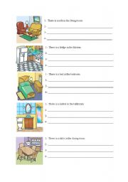English Worksheet: there is-there are