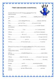 English Worksheet: first and second conditional