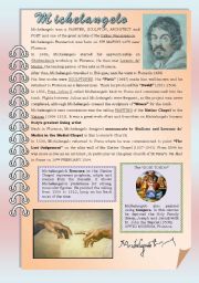 English Worksheet: Michelangelo 