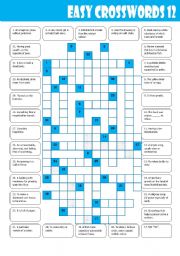 English Worksheet: Easy Crosswords: 12