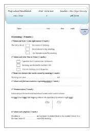 English Worksheet:  mid- term test 2 9th form