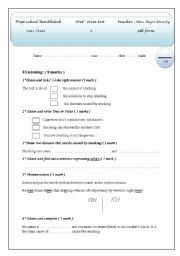 English Worksheet:  mid- term test 2 9th form