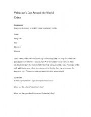 English Worksheet: Valentines Day Jigsaw Reading Mingling Activity