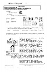 English Worksheet: Present Continuous - Reading Comprehension Lesson