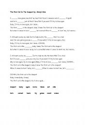 English worksheet: Sheryl Crowe/ The First Cut Is THe Deepest Song Worksheet
