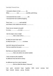 English Worksheet: Susan Boyle/I Dreamed A Dream Song Worksheet