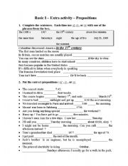 English Worksheet: Prepositions