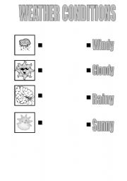 English Worksheet: match weather 