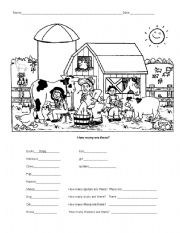 English Worksheet: How many are there?