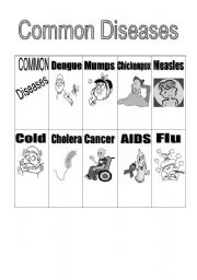 English Worksheet: common diseases
