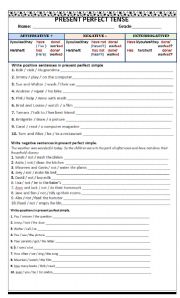 English Worksheet: Present perfect tense