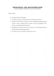 English Worksheet: Prefixes & Suffixes