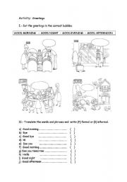 English Worksheet: Greetings and Farewells