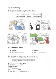 English Worksheet: Greetings and Farewells