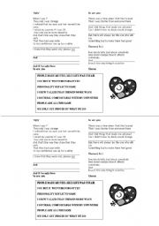 English Worksheet: Bullying Song 