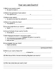 English Worksheet: Make your own Country
