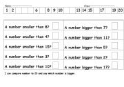 English worksheet: comparing two numbers