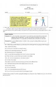 English Worksheet: SCRIPT WRITING