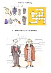 English Worksheet: body and clothes