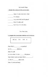 English Worksheet: My Favorite things / A/ An