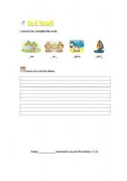 English worksheet: A Series of Phonics Printables Unit 5 (2)