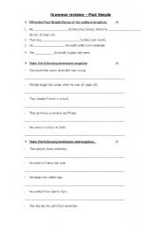 English worksheet: Test: Past simple