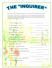 English worksheet: Personal Information