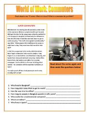 English Worksheet: World of Work: Reading Comprehension